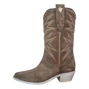 Poesie Veneziane Women's Taupe Suede Cowboy Boot 40 EU like new